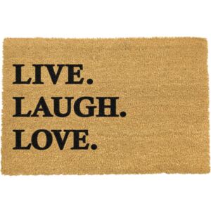 Live Laugh Love természetes kókuszrost lábtörlő, 40 x 60 cm - Artsy Doormats
