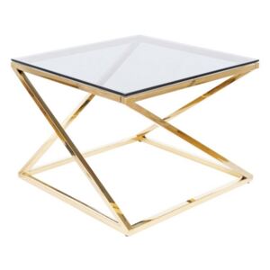 LIMEA dohányzóasztal, 60x45x60, üveg/arany
