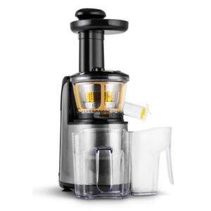 Klarstein Fruitpresso Nero II, gyümölcsprés, lassú prés, 150 W, 80 ford./perc, rozsdamentes acél