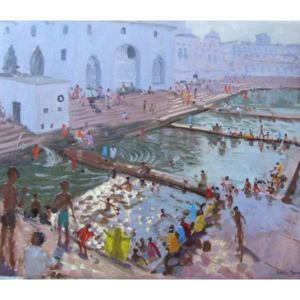 Pushkar ghats, Rajasthan Festmény reprodukció, Andrew Macara