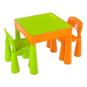TEGA | Tega Set | Gyerek szett - asztalka két székkel narancssárga | Zöld |