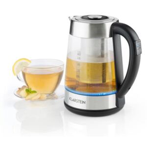 Klarstein Ostfriese vízforraló, 2-in-1 teafőző, 2200 W, LED, nemesacél, üveg