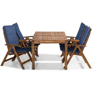Asztal és szék garnitúra VG6139 Barna + kék