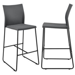 [en.casa]® Bárszék Moszkva 2 darabos design konyhai szék szett 107 x 31 x 48 cm szürke