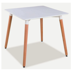 Asztal LANDER II, 73x80x80, fehér /bükk