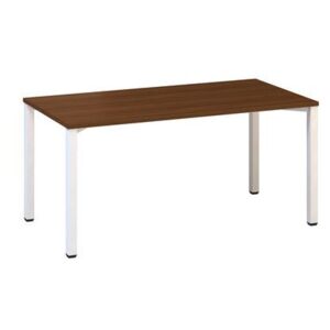 Alfa 420 konferenciaasztal fehér lábazattal, 160 x 80 x 74,2 cm, egyenes kivitel, dió mintázat