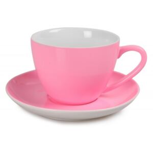 12 darabos teáscsésze készlet fehér-rózsaszín