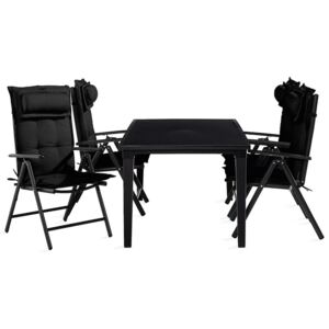 Asztal és szék garnitúra VG7490, Párna színe: Fekete