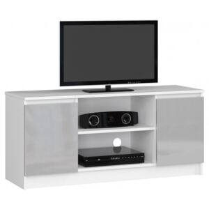 Sanabo RTV K120 2D 1P TV állvány, komód, fehér, fémes színben