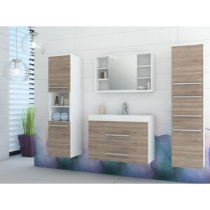 Fürdőszoba garnitúra UC1 Fehér + Sonoma tölgy