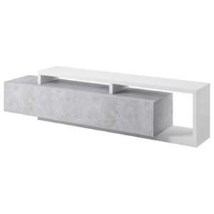 TAMBA tv asztal,219x52x45,fehér/Colorado beton