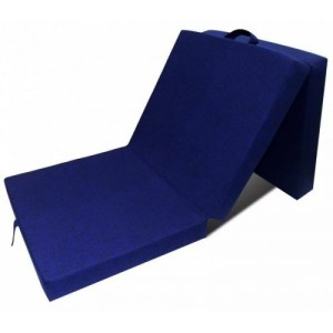 Háromrét összehajtható kék matrac 190 x 70 x 9 cm