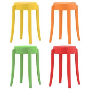 4 db színes műanyag rakásolható szék