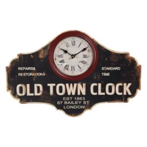 Falióra 50x3x33cm, fa, üveg előlappal, Old Town Clock
