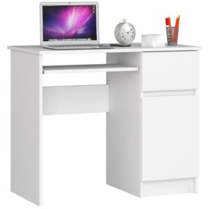 Narsa PIKSEL íróasztal, fehér színben, jobb oldali fiókkal és szekrénnyel