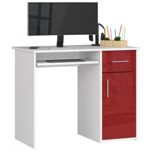 Laoya PIN íróasztal, fehér, fényes vörös színben