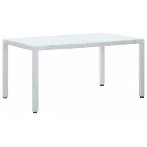 Fehér polyrattan kerti asztal 150 x 90 x 75 cm