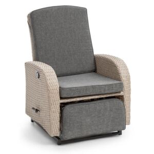 Blumfeldt Comfort Siesta Luxury, fotel, állítható háttámla, lábtartó, világosszürkesvetlosivá