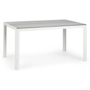 Blumfeldt Bilbao, kerti asztal, 150 x 90 cm, polywood, alumínium, fehér/szürke
