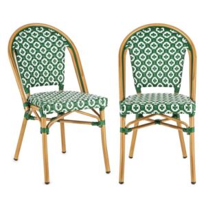 Blumfeldt Montbazin GR, bisztró szék, egymásra rakhatók, alumínium keret, polyrattan, zöld