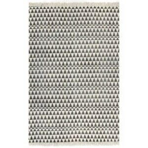 Fekete|fehér mintás kilim pamutszőnyeg 160 x 230 cm