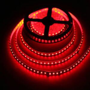Piros SMD LED szalag 12V 3528 , 120 LED/m, 9,6W, 2 év garancia