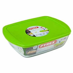 Pyrex Cook & Store hőálló sütőtál műanyag fedővel 28x20 cm 2,5 liter - 020138
