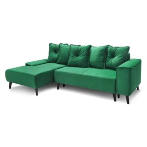 Hera Bis zöld kinyitható kanapé, bal sarok - Bobochic Paris