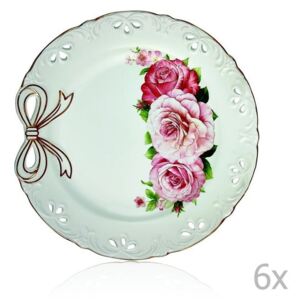 Loulou 6 db-os lila porcelán tányérkészlet