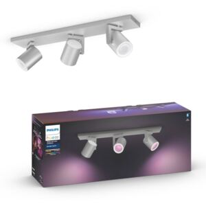 Philips Hue Argenta alumínium hármas mennyezeti LED spot, RGBW, GU10 fényforrással, 5062348P7, Bluetooth+Zigbee