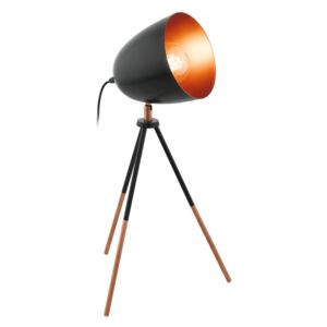 EGLO 49385 CHESTER asztali lámpa, kapcsolóval, fekete, E27 foglalattal, IP20 + ajándék LED fényforrás
