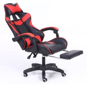 RACING PRO X Gamer szék lábtartóval, piros-fekete