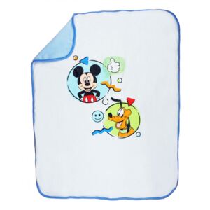 Asti Disney Mickey és Plútó wellsoft béléses pamut babatakaró (méret: 70x90cm) fehér 70*90