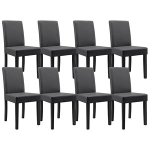 [en.casa]® Étkezőszék Zágráb párnázott műbőr szék 8 darabos szett 90 x 42 x 48 cm sötétszürke