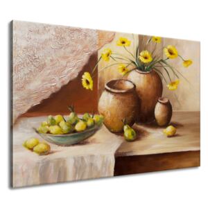 Gario Vászonkép Sárga virágok a vázában Méretek (sz x m): 120 x 80 cm