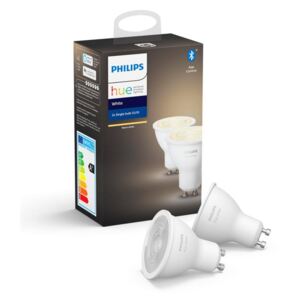 Philips Hue White GU10 dupla csomag LED fényforrás, 2700K, 5,2W, 350 lm, Bluetooth+Zigbee, 8718699629311