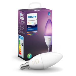 Philips Hue White and Color Ambiance E14 LED gyertya fényforrás, RGBW, 6W, 470lm, Bluetooth+Zigbee, 8718699726317