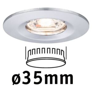 Paulmann 943.02 Nova Mini beépíthető lámpa, kerek, fix, króm, 2700K melegfehér, Coin foglalat, 310 lm, IP44