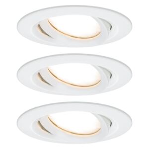 Paulmann 936.82 Nova Plus fürdőszobai beépíthető lámpa, kerek, 3db-os szett, billenthető, fényerőszabályozható, fehér, 2700K melegfehér, 3x Coin foglalat, 425 lm, IP65