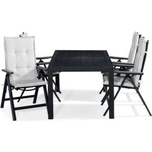 Asztal és szék garnitúra VG5289 Fekete + fehér