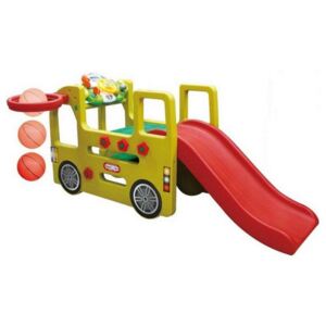 Inlea4Fun autóbusz kerti játszótér csúszdával és játék műszerfallal 152 cm