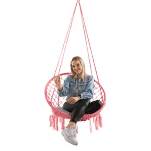 Függő szék, pamut+fém|rózsaszín, AMADO 2 NEW