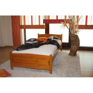 ANGEL magasított ágy + MORAVIA szendvics matrac + ágyrács, 90x200 cm, éger-lakk