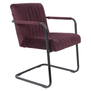 Stitched lila bársony karfás szék
