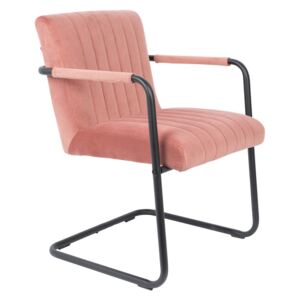 Stitched rózsaszín bársony karfás szék