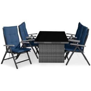 Asztal és szék garnitúra VG7513, Párna színe: Kék
