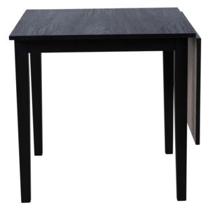 Salford fekete kinyitható tölgyfa étkezőasztal - 75 x 75 cm - Canett