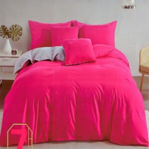 Krém és pink színű pamut ágyneműhuzat
