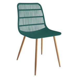 Modern műanyag szék, sötétzöld - FRACTION