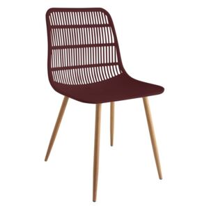 Modern műanyag szék, bordó - FRACTION